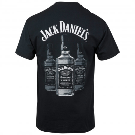 Jack Daniel's Triple Whisky Bottles Front and Back Print T-Shirt